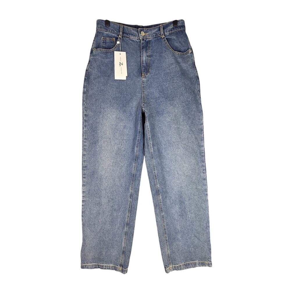 ZN DESIGN STYLE BLUE STRAIGHT LEG JEANS 100% COTTON WOMEN’S SIZE XL - NWT